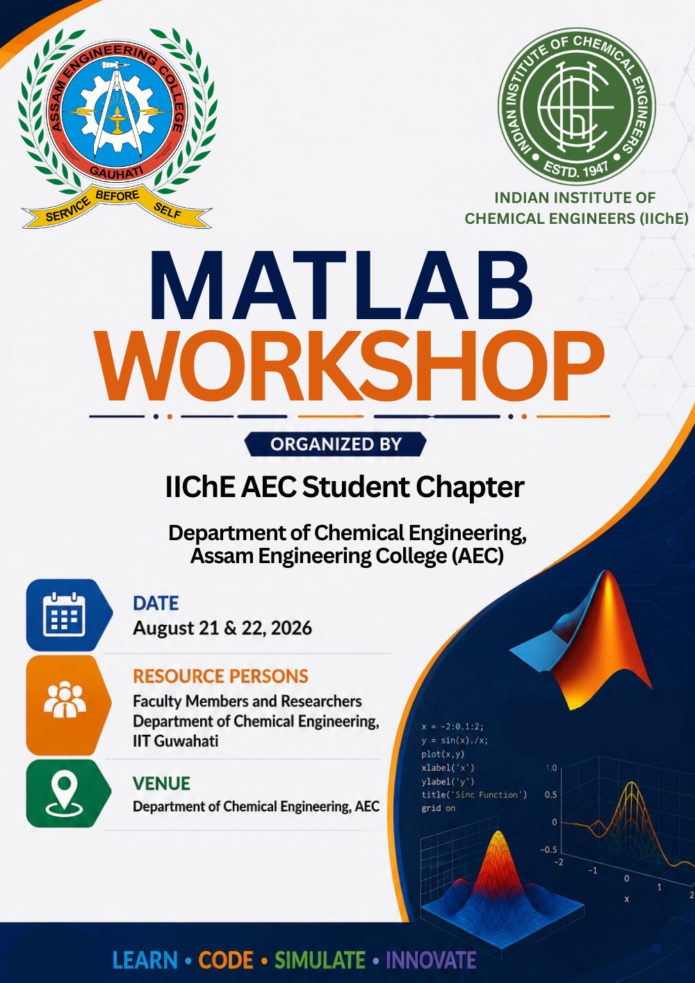 2 - Day MATLAB WORKSHOP - IIChE AEC Student Chapter